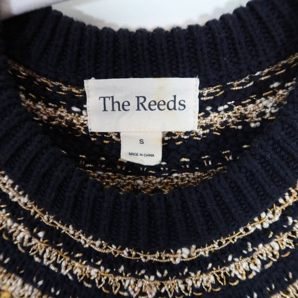 J. Crew Navy and Gold Crew Neck Sweater - Picture 4 of 4